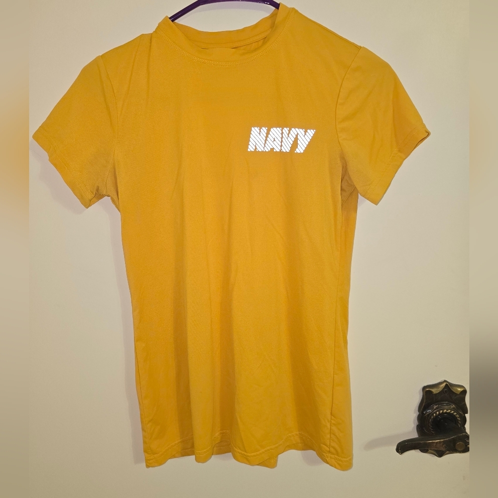 Women's U.S. Navy PT New Balance Yellow T-Shirt Size: Small